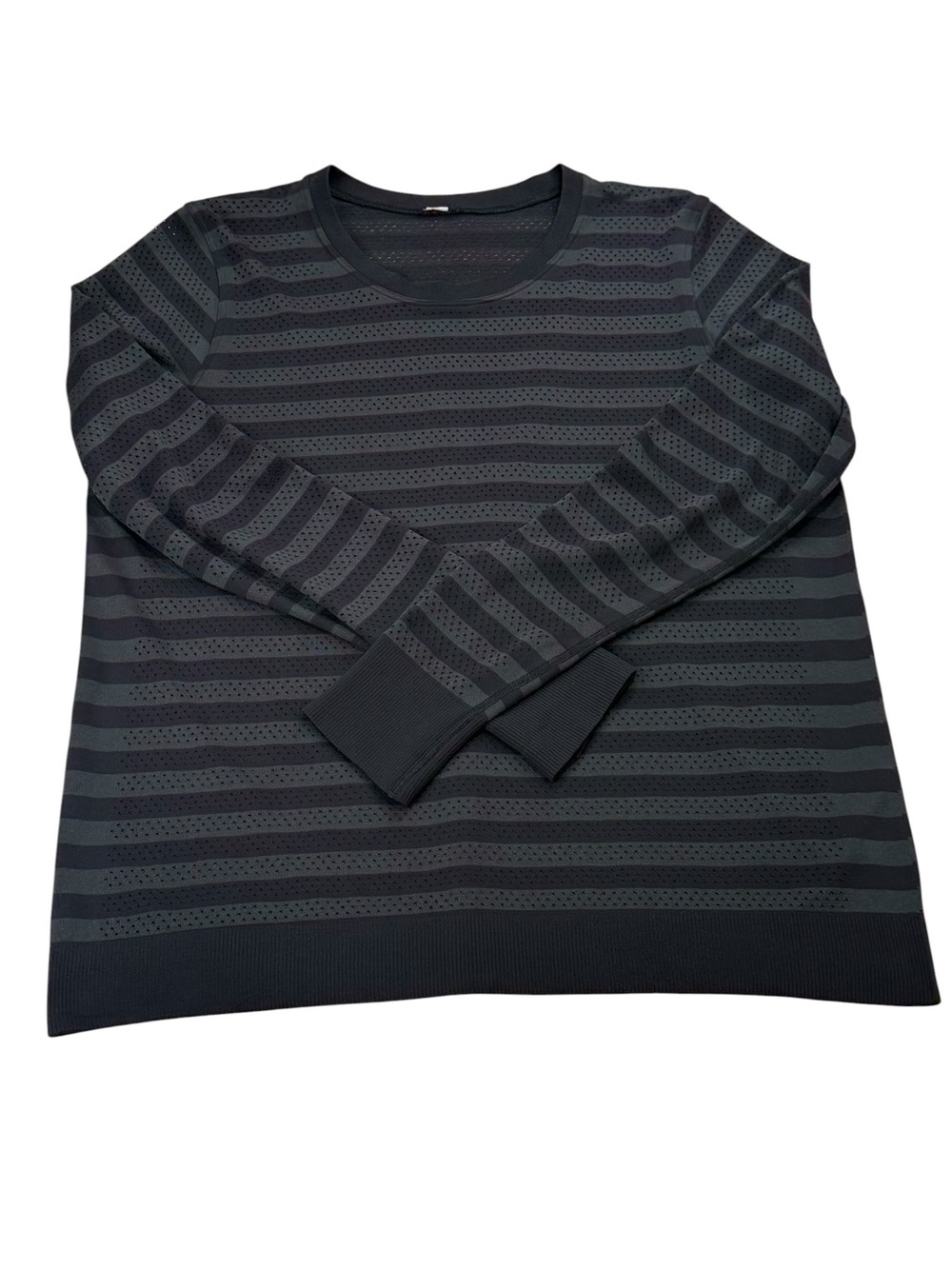 Lululemon Breeze Long Sleeve Top *Stripe Black & Grey Size 10 Run Relaxed Fit - Picture 4 of 8